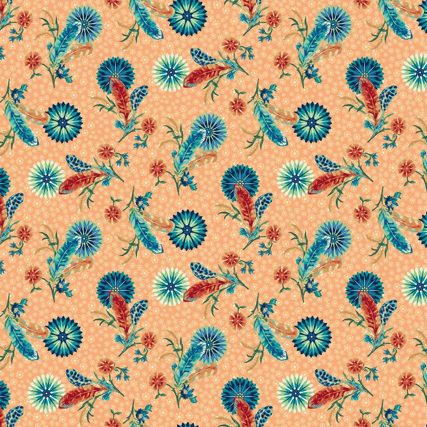 Prairie Meadow by Brett Lewis 24232-50 Peach Cotton Woven Fabric