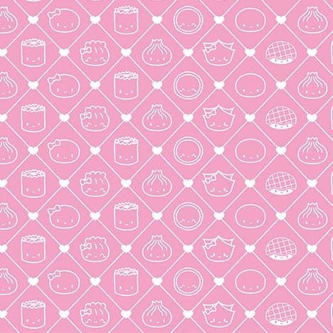 The Dimsum Steam Team by Wonton in a Million Steam Team Outlines Pink dc10082_pink Cotton Woven Fabric
