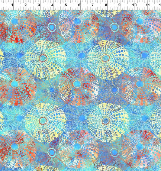 Calypso 2 by Jason Yenter Sea Urchins Blue 23cal-1 Cotton Woven Fabric
