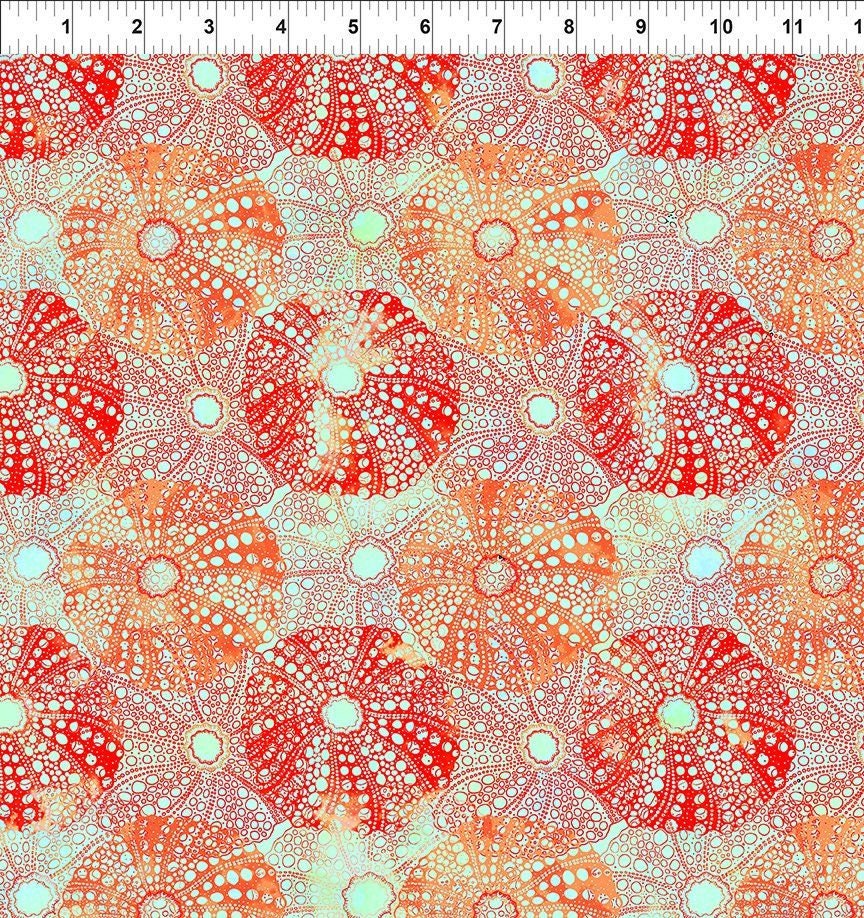 Calypso 2 by Jason Yenter Sea Urchins Orange 23cal-2 Cotton Woven Fabric