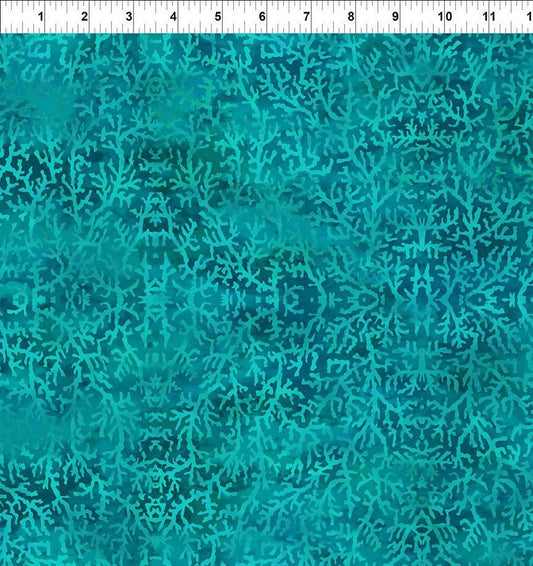 Calypso 2 by Jason Yenter Coral Tonal Teal 28cal-2 Cotton Woven Fabric