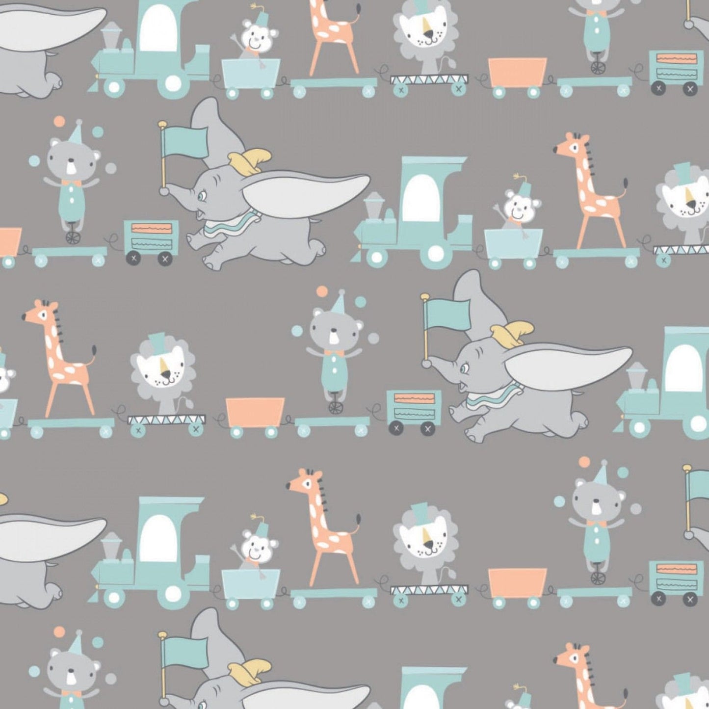 Licensed Disney Dumbo My Little Circus Toy Parade Grey 85160303-2 Cotton Woven Fabric
