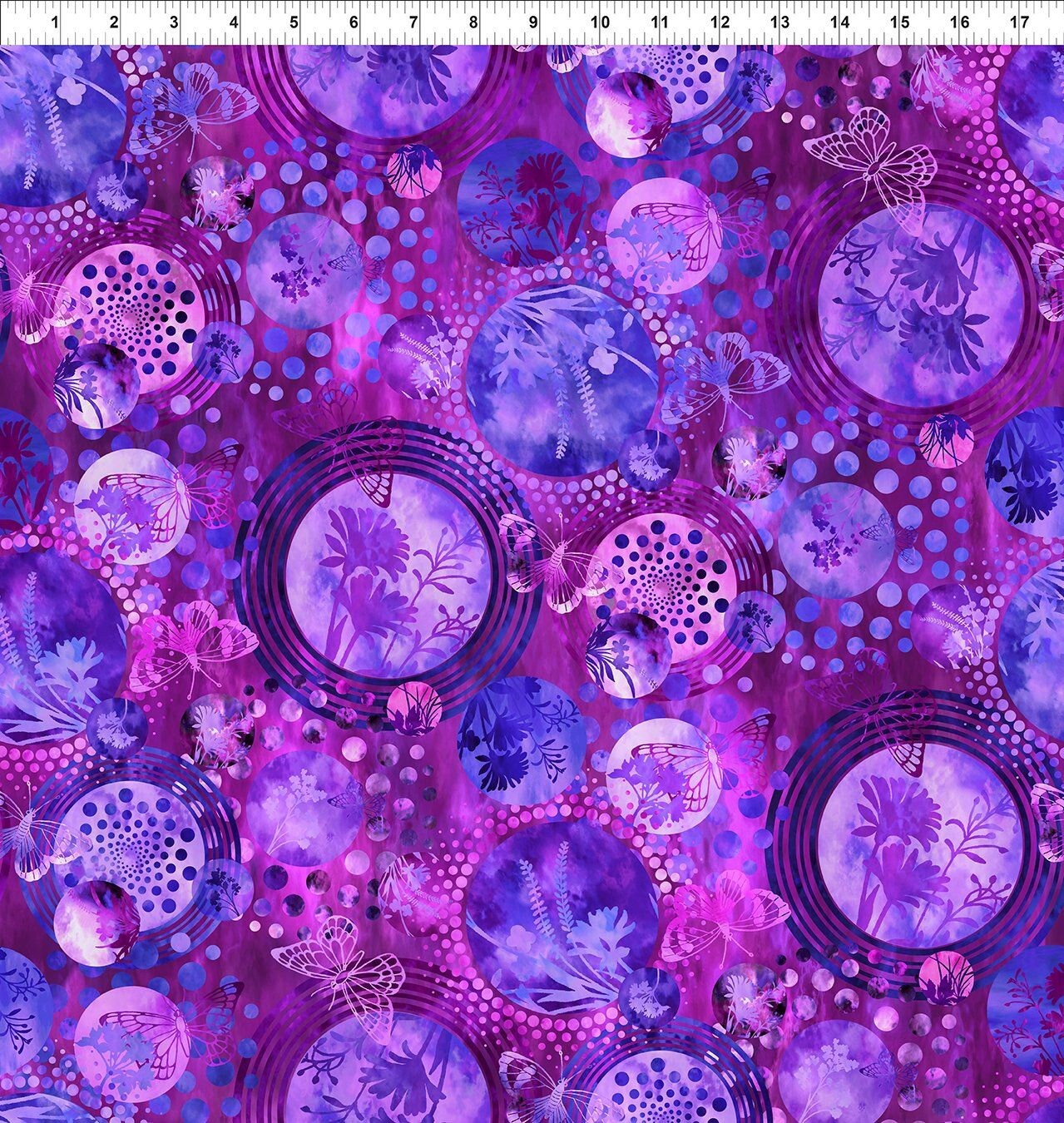 Elysian by Jason Yenter Collage Purple 3jyn-3 Cotton Woven Fabric