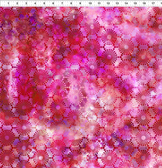 Elysian by Jason Yenter Circles Red 5jyn-1 Cotton Woven Fabric