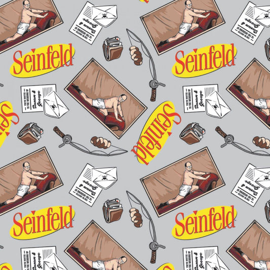 Licensed Seinfeld George Icons Grey 23880107-3 Cotton Woven Fabric