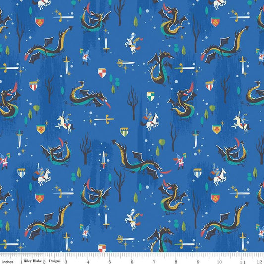 Little Brier Rose by Jill Howarth Dragons Midnight SC11072-MIDNIGHT MIDNIGHT Cotton Woven Fabric