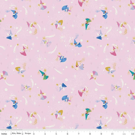 Little Brier Rose by Jill Howarth Fairies Pink Sparkle SC11073-PINK Cotton Woven Fabric
