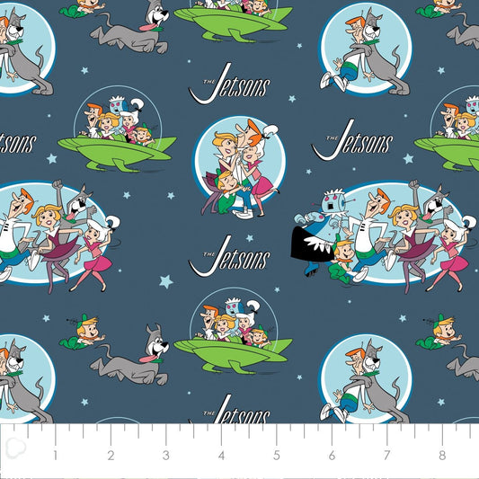 Licensed The Jetsons All Characters Blue 24080001-01 Cotton Woven Fabric
