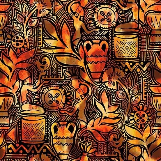 Kenya Dreaming of Africa Rust CX9991-Rust Cotton Woven Fabric