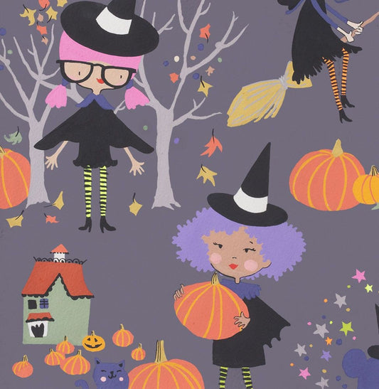 Haunted House Kiki's Coven Charcoal 8884B Cotton Woven Fabric