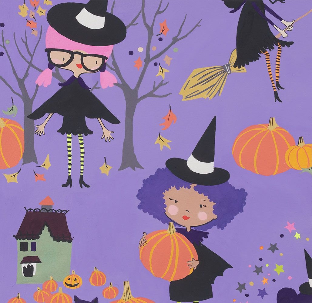 Haunted House Kiki's Coven Violet 8884C Cotton Woven Fabric