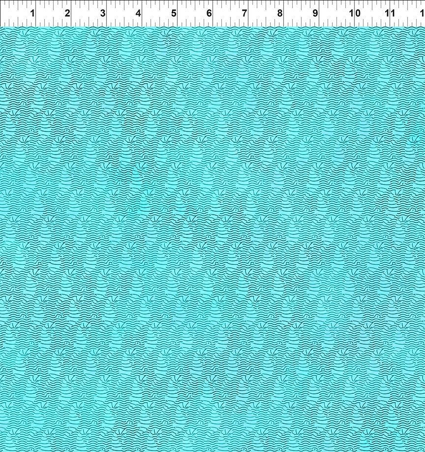 Calypso 2 by Jason Yenter Sea Horses Teal 26cal-2 Cotton Woven Fabric