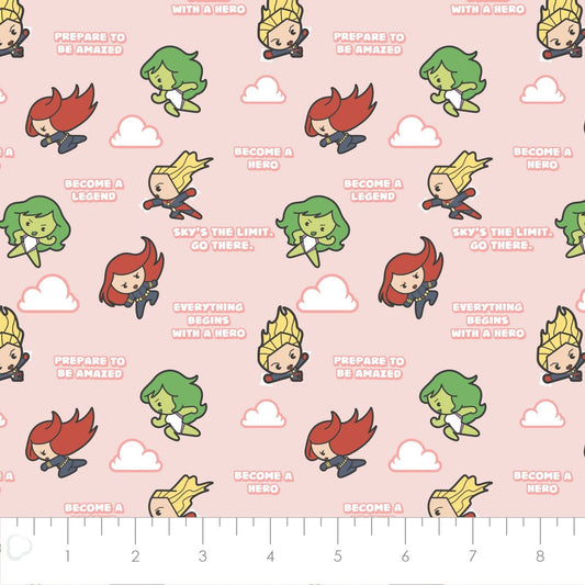 Licensed Character Nursery Hero Girl Power Pink 13021059-02 Cotton Woven Fabric