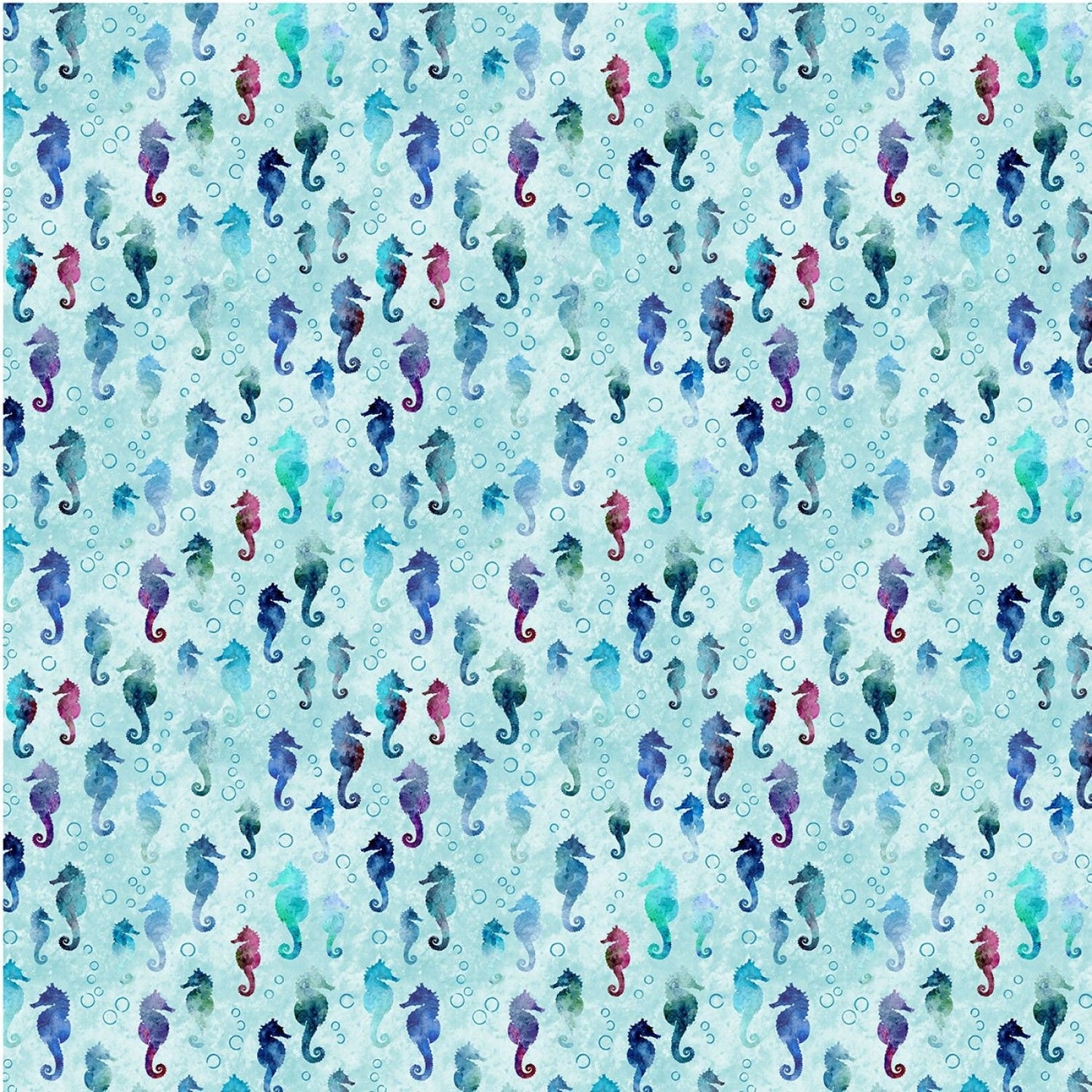 Fanciful Sea Life Deep Dive Aqua DCX9956-AQUA Cotton Woven Fabric