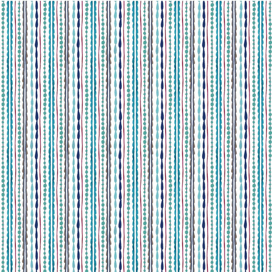 Fanciful Sea Life Jellyfish Stripe White DCX9960-WHIT Cotton Woven Fabric