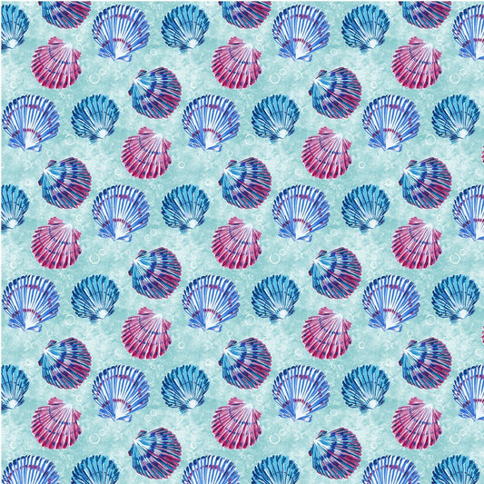 Fanciful Sea Life Ocean Commotion Aqua DCX9955-AQUA Cotton Woven Fabric