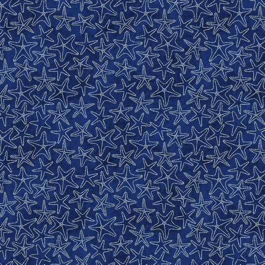 Fanciful Sea Life Sea Stars Navy DCX9958-NAVY Cotton Woven Fabric