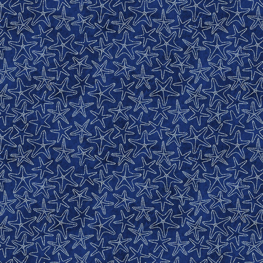 Fanciful Sea Life Sea Stars Navy DCX9958-NAVY Cotton Woven Fabric