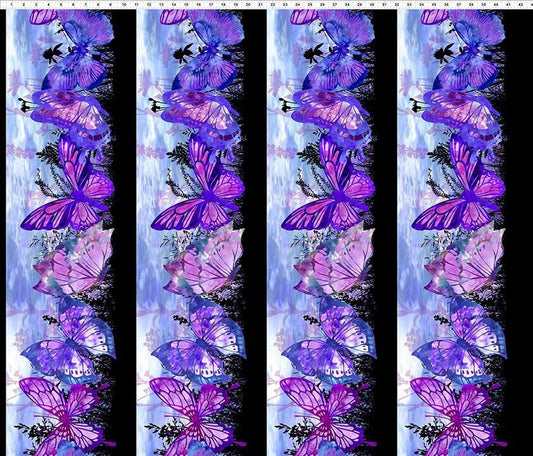 Elysian by Jason Yenter Border Purple 1jyn-3 Cotton Woven Fabric