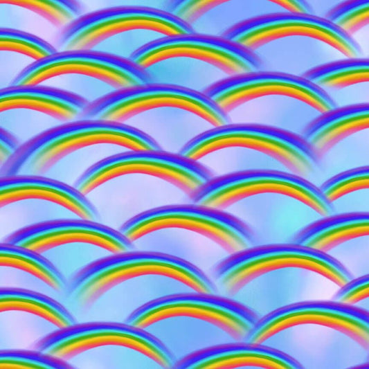 Unicorn Dreams by Color Principle Rainbow Toss Blue 2730-17 Cotton Woven Fabric