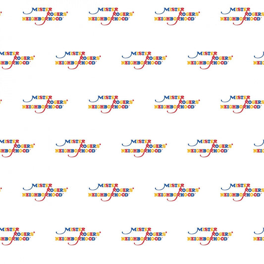 Licensed Mister Rogers' Neighborhood Logo White C11462R-WHITE Cotton Woven Fabric