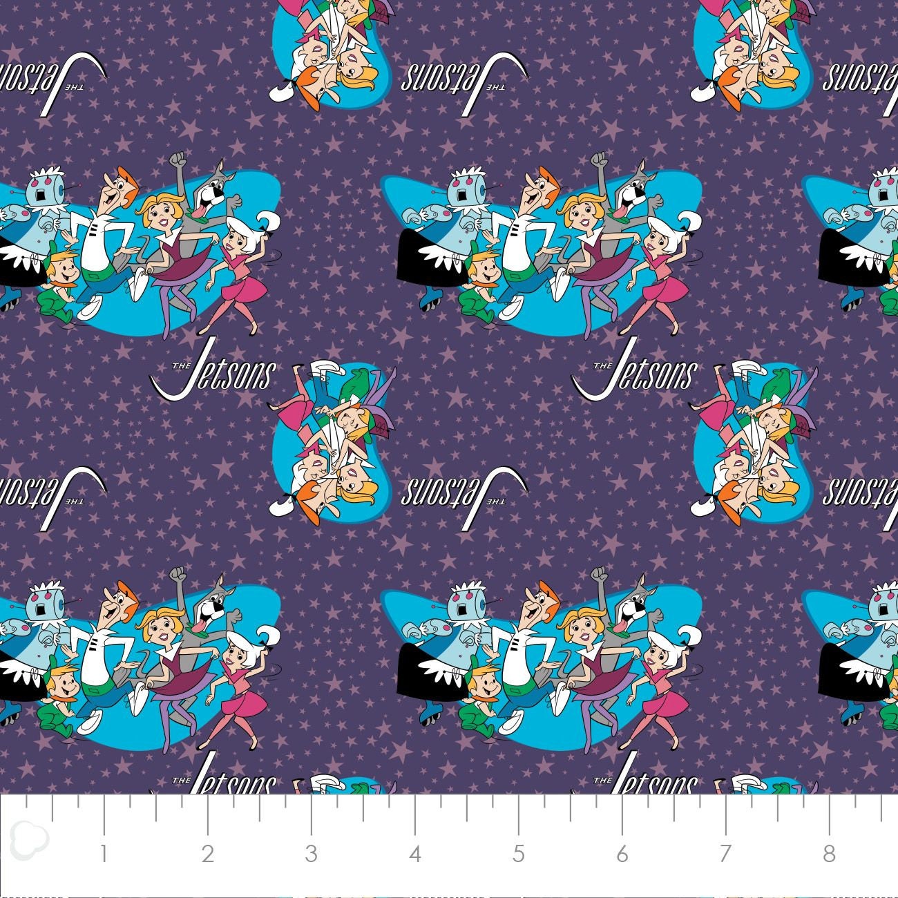 Licensed The Jetsons Retro Shapes Purple 24080304-02 Cotton Woven Fabric