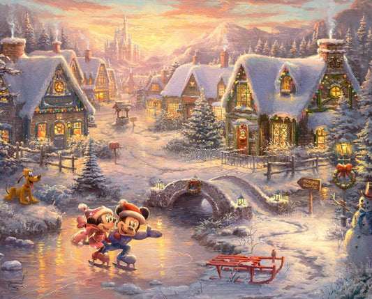 Licensed Disney Dreams Collection 5 by Thomas Kinkade 36"Panel Sweetheart Holiday DS20349C1 Cotton Woven Panel