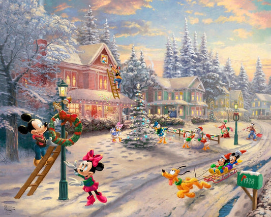 Licensed Disney Dreams Collection 5 by Thomas Kinkade 36"Panel Victorian Christmas DS20789C1 Cotton Woven Panel