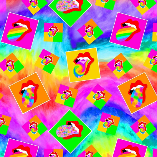 Design by Corey Paige Rainbow Lips 10407-X Cotton Woven Fabric