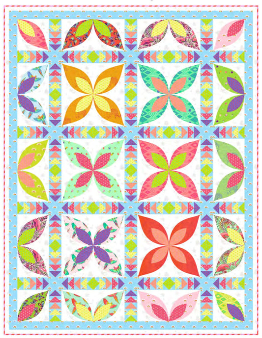 On Williams Street Paradise Quilt Pattern 60" x 78" Pieced and Appliqued