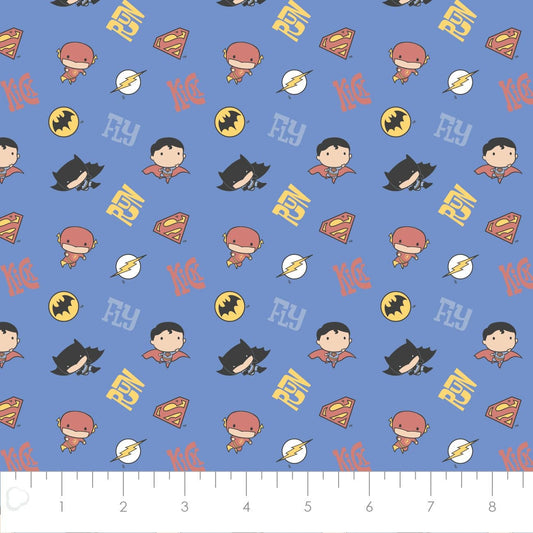 Licensed Character Nursery Justice League Editorial Blue 23421447-02 Cotton Woven Fabric