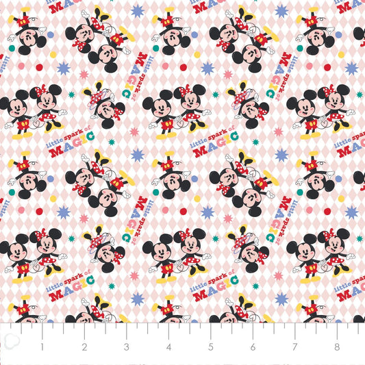 Licensed Character Nursery Mickey Mouse Magic Pink 85271032-02 Cotton Woven Fabric