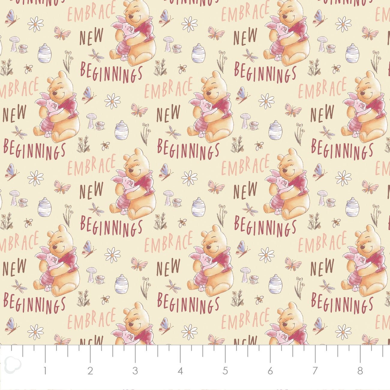Licensed Character Nursery Winnie The Pooh New Beginnings Yellow 85430526-04 Cotton Woven Fabric