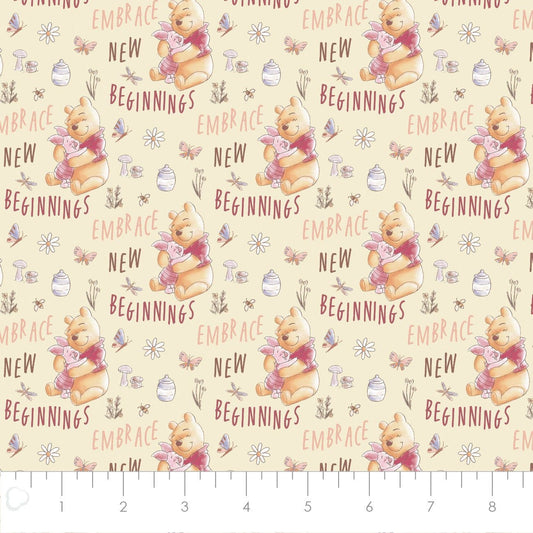 Licensed Character Nursery Winnie The Pooh New Beginnings Yellow 85430526-04 Cotton Woven Fabric