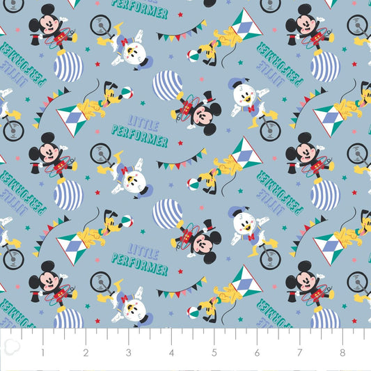 Licensed Character Nursery Mickey Mouse Little Performer Blue 85271031-01 Cotton Woven Fabric