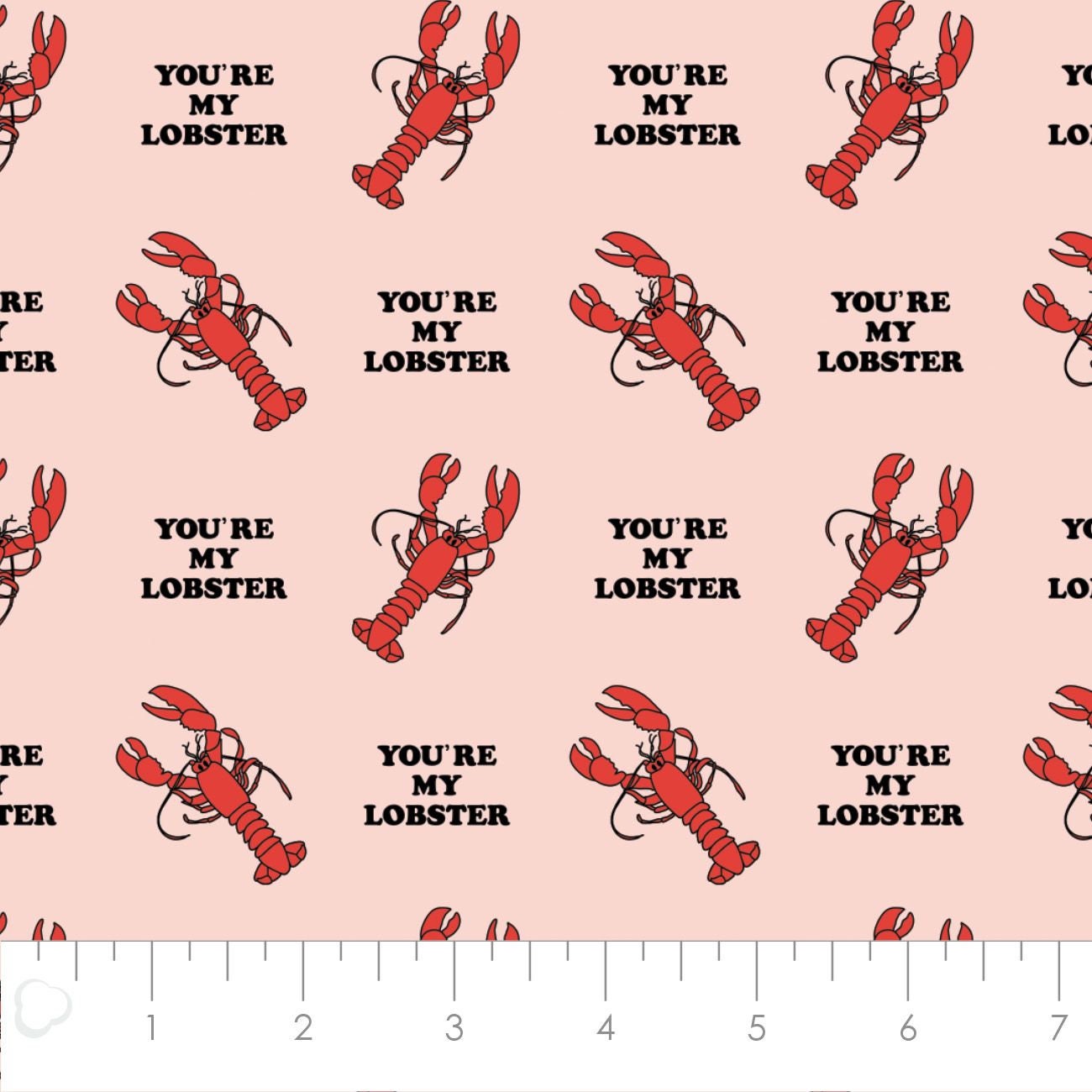 Licensed Character Valentine's Day Lobster Peach 23720264-05 Cotton Woven Fabric