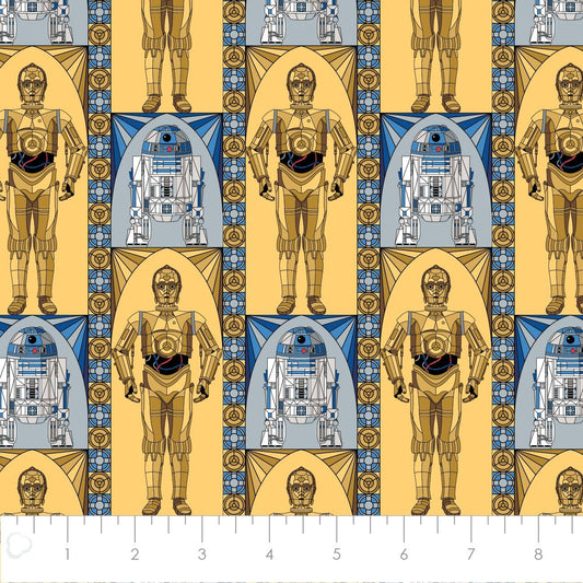Licensed Star Wars Stained Glass Droids 73011250-01 Cotton Woven Fabric