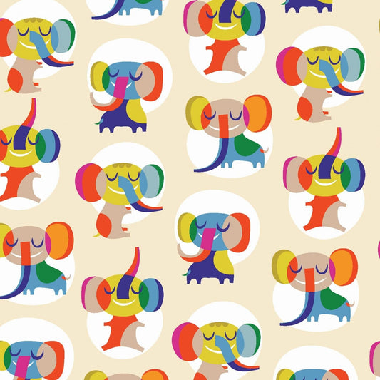 Sleepy Time by Helen Dardik Elephants Light Butter Y3343-58 Cotton Woven Fabric