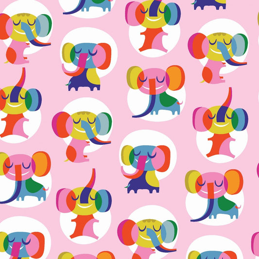 Sleepy Time by Helen Dardik Elephants Pink Y3343-42 Cotton Woven Fabric