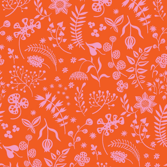 Sleepy Time by Helen Dardik Leaves Dark Orange Y3346-37 Cotton Woven Fabric