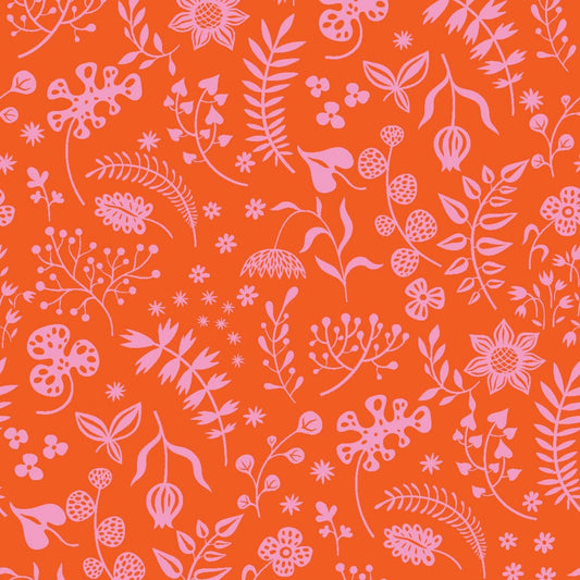 Sleepy Time by Helen Dardik Leaves Dark Orange Y3346-37 Cotton Woven Fabric