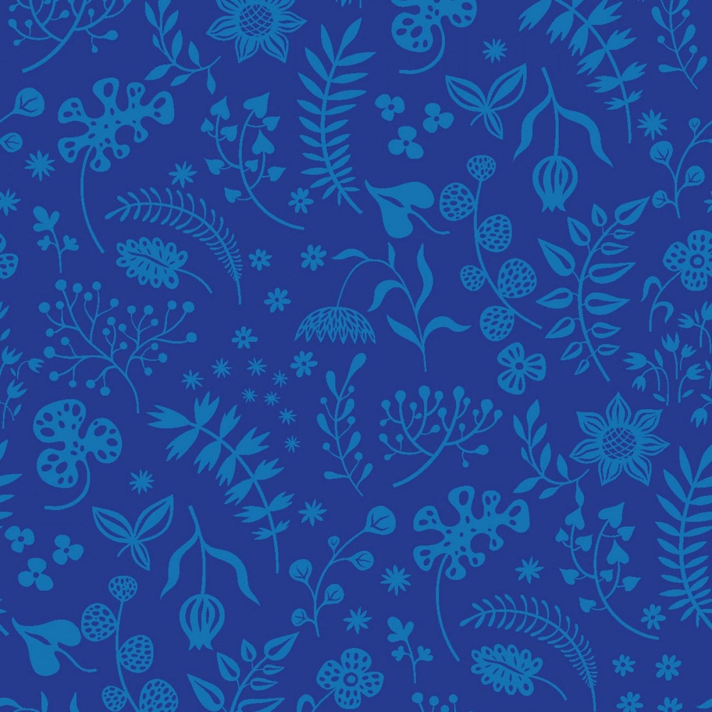 Sleepy Time by Helen Dardik Leaves Royal Blue Y3346-92 Cotton Woven Fabric