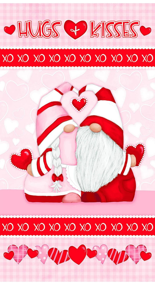 Gnomie Love by Shelly Comisky 24" Panel Pink/Red 9790P-28 Cotton Woven Panel