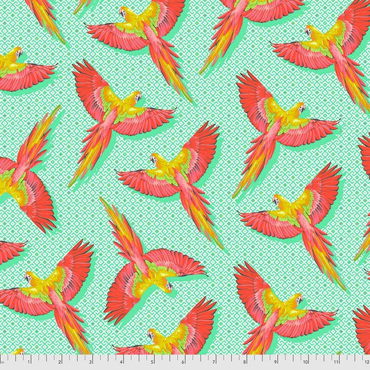 Tula Pink Daydreamer Macaw Ya Later Mango PWTP170.MANGO Cotton Woven Fabric