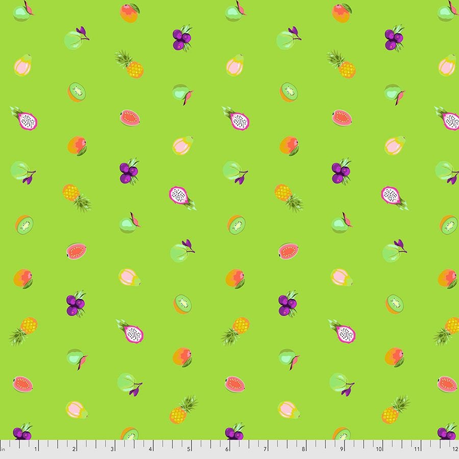 Tula Pink Pint Sized Prints (Daydreamer) Forbidden Fruit Snacks Kiwi PWTP175.KIWI Cotton Woven Fabric