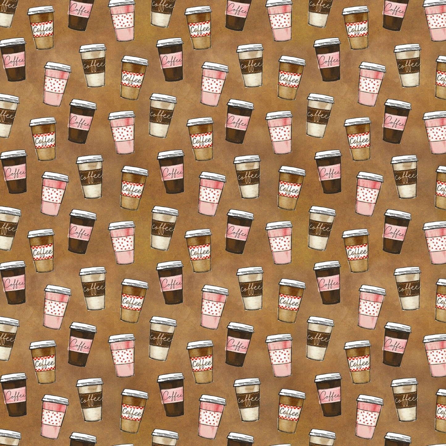 Perk Up Grab'n Go Coffee Cappuccino CX10130-CAPP Cotton Woven Fabric