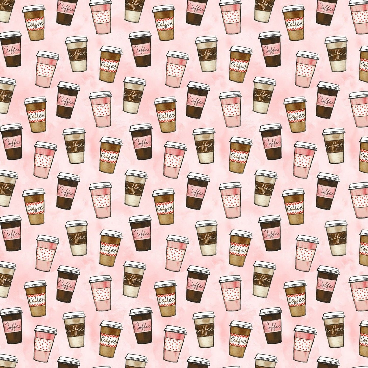 Perk Up Grab'n Go Coffee Pink CX10130-PINK Cotton Woven Fabric