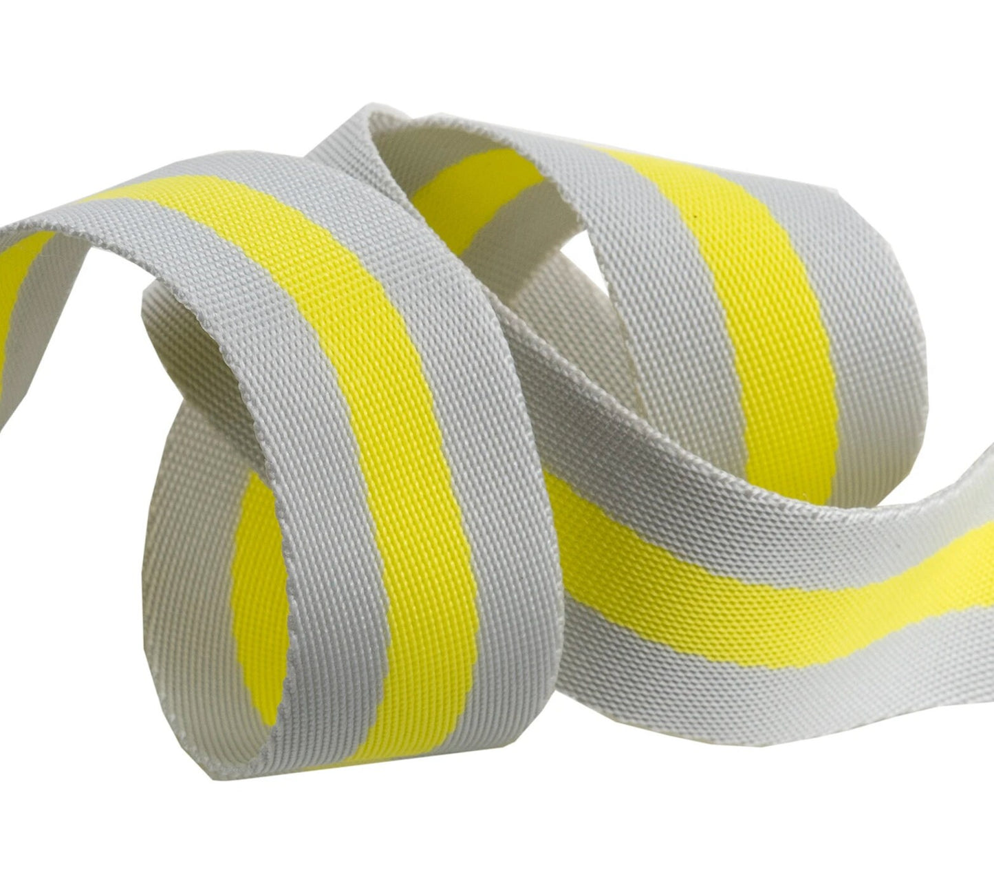 Tula Pink Nylon Webbing Grey & Neon Yellow 1.5" TK 90/38mm col 03 Priced per yard