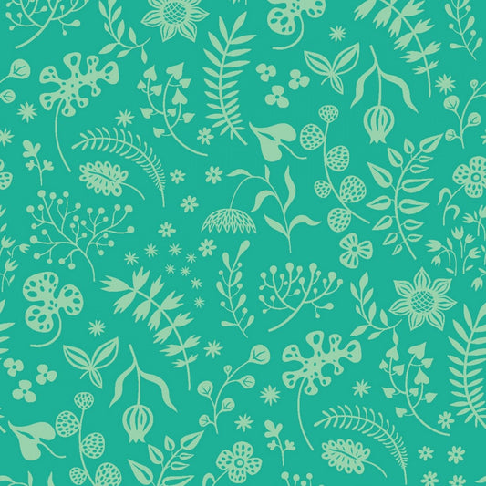 Sleepy Time by Helen Dardik Leaves Light Emerald Y3346-106 Cotton Woven Fabric