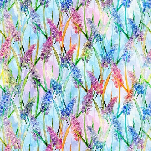 Hydrangea Garden by Janie Lee Design Sky Blue 5890-11 Digitally Printed Cotton Woven Fabric